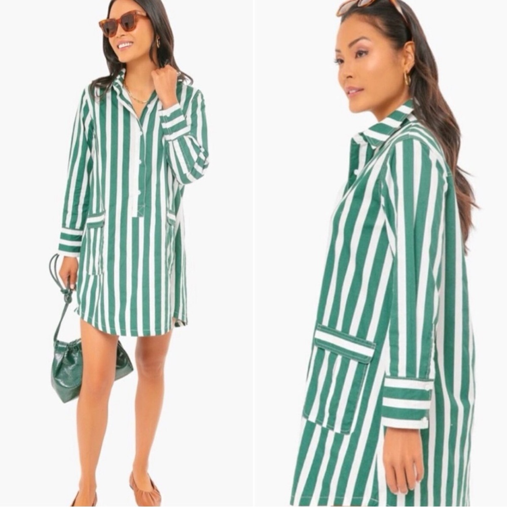 Tuckernuck Pomander Place green and white dress size Small